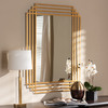 Baxton Studio Kalinda Art Deco Antique Gold Finished Rectangular Accent Wall Mirror 150-8871